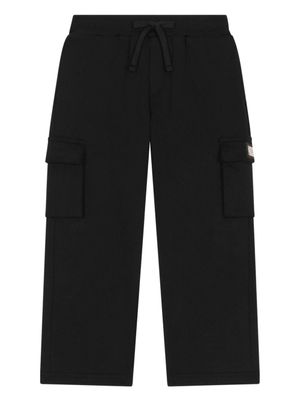 Dolce & Gabbana Kids pantalon en coton à poches cargo - Noir