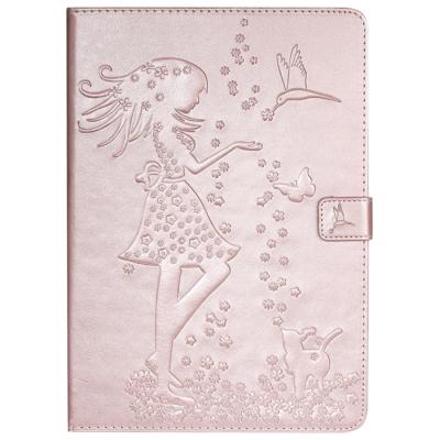Voor iPad 10 2/Pro 10 5/Air 2019 gedrukt afdrukken vrouw en kat patroon horizontale Flip lederen draagtas met houder & kaartsleuven & portemonnee (Ros