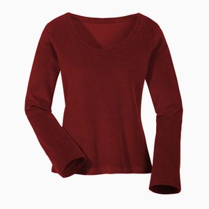 Biokatoenen nicki shirt met ronde hals, purple 44/46