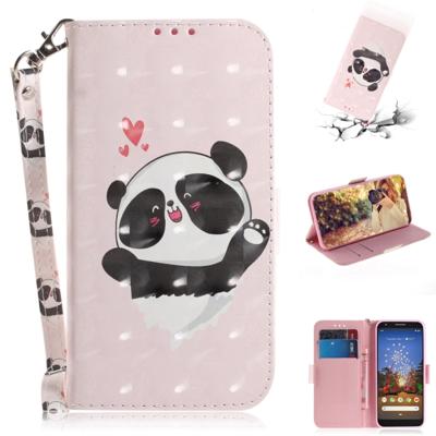 3D schilderij liefde Bear patroon gekleurde tekening horizontale Flip lederen case voor Google pixel 3a met houder & kaartsleuven & portemonnee