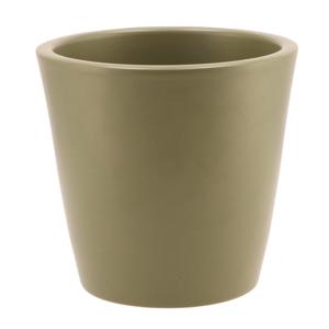 DK Design Bloempot/plantenpot - Vinci - olijfgroen mat - voor binnen - D16 x H18 cm