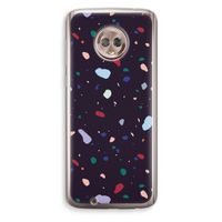 Dark Rounded Terrazzo: Motorola Moto G6 Transparant Hoesje