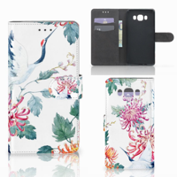Samsung Galaxy J7 2016 | Telefoonhoesje | Met pasjeshouder | Bird Flowers