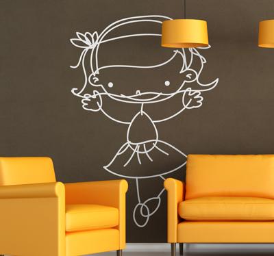 Kindersticker Meisje Wanddecoratie