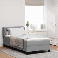 Boxspringbed met matras met matras Lichtgrijs 90 x 190 cm Stof