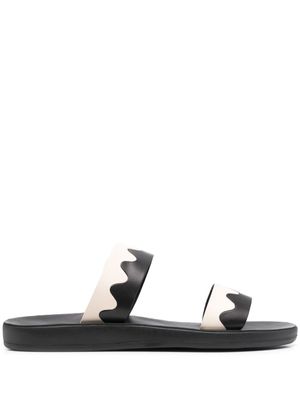 Ancient Greek Sandals claquettes Paralia bicolores en cuir - Noir