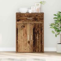 Dressoir met lade Oud hout 79 x 38 x 80 cm Bewerkt hout