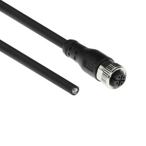 ACT SC3409 Industriële Sensorkabel | M12A 4-Polig Female naar Open End | Superflex Xtreme TPE kabel | Afgeschermd | IP67 | Zwart | 5 meter