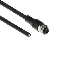 ACT SC3409 Industriële Sensorkabel | M12A 4-Polig Female naar Open End | Superflex Xtreme TPE kabel | Afgeschermd | IP67 | Zwart | 5 meter