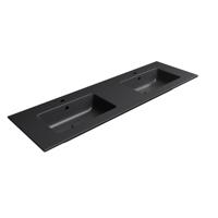 Dubbele Wastafel Keramiek Sapho Pura 142x46 cm Mat Zwart Dubbele Wastafel Keramiek Sapho Pura 142x46 cm Mat Zwart