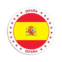 Vlag van Spanje stickers - rond - D14,8 cm - in vlag kleuren - Landen thema