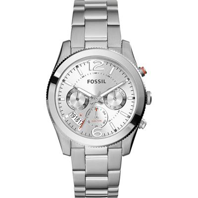 Fossil Dames Perfect Boyfriend ES3883 zilveren roestvrijstalen quartzhorloge