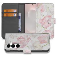 Samsung Galaxy S25 FE Boekhoesje Roze Wit Voor Galaxy S25 FE Met Magneet Met Pasjesvak