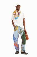 Rechte jeans met India-print - BLUE - 30 - thumbnail