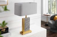 Design Tafellamp ELEGANCIA 65cm Goud Grijs Stoffen Kap Marmer - 43732