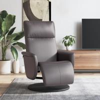 Fauteuil verstelbaar met voetensteun kunstleer grijs - thumbnail