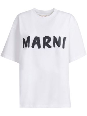 Marni t-shirt en coton à logo imprimé - Blanc