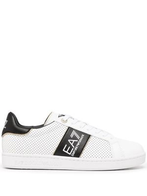 Ea7 Emporio Armani baskets à détails de perforations - Blanc