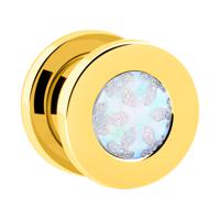 Tunnel met Sneeuwvlokdesign Verguld chirurgisch staal 316L Tunnels & Plugs