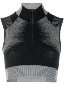 Y-3 haut crop nervuré à col montant - Noir