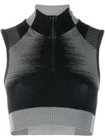 Y-3 haut crop nervuré à col montant - Noir