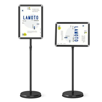 2-delige set Hoogteverstelbare A3 Informatiehouder Draaibare Posterstandaard Klantenstopper Zwart