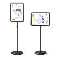 2-delige set Hoogteverstelbare A3 Informatiehouder Draaibare Posterstandaard Klantenstopper Zwart