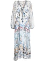 Camilla baroque-pattern silk dress - Multicolore