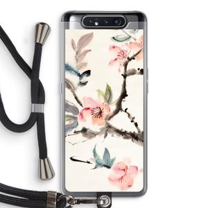 Japanse bloemen: Samsung Galaxy A80 Transparant Hoesje met koord