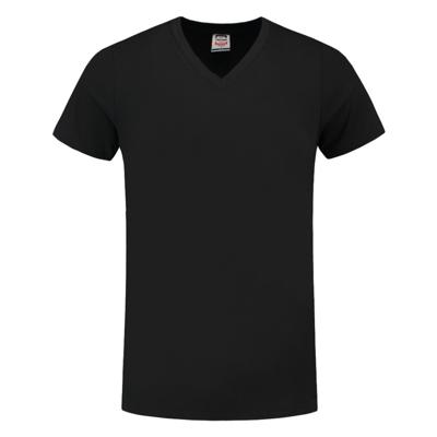 Tricorp T-shirt V-hals fitted - Casual - 101005 - zwart - maat M