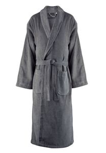 Unisex badjas velours katoen - sauna - donkergrijs