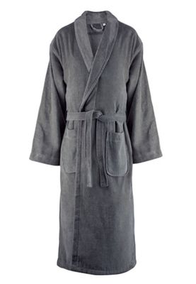 Unisex badjas velours katoen - sauna - donkergrijs