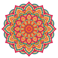 Mandala vinyl vloerkleed Kleurrijke mandala's Mandala vinyl vloerkleed Kleurrijke mandala's
