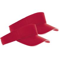 2x Rode/witte zonnekleppen petjes voor volwassenen