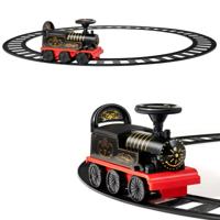 6V Elektrische Kindertrein om op te Zitten met 16 Stukken Spoor voor Kinderen Vanaf 3 Jaar. Zwart