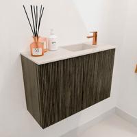 Toiletmeubel Mondiaz Joya Dlux | 60 cm | Meubelkleur Shadow | Faye wastafel Meli Wasbak Rechts | 1 kraangat