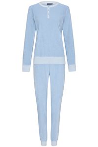 Blauwe badstof dames pyjama Pastunette