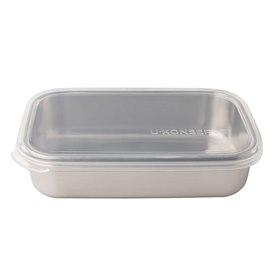 Broodtrommel RVS Rectangle met Doorzichtig