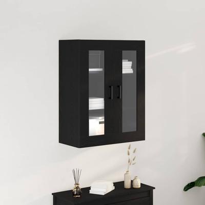 Wandkast Zwart eiken 69.5 x 34 x 90 cm Bewerkt hout