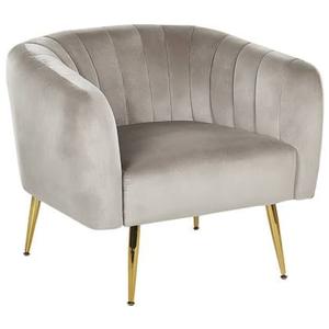 Beliani - LACONIA - Fauteuil - Taupe - Fluweel