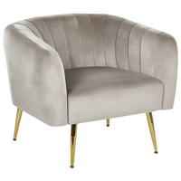 Beliani - LACONIA - Fauteuil - Taupe - Fluweel - thumbnail