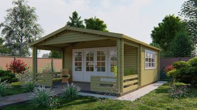 Blokhut - Tuinhuis Nottingham | 58 mm | vuren groen geïmpregneerd