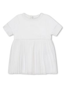 BOSS Kidswear robe plissée à logo brodé - Blanc