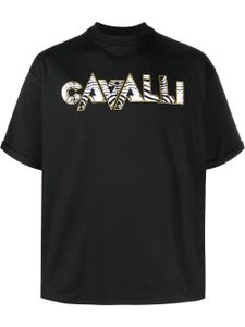 Roberto Cavalli t-shirt zébré à logo - Noir