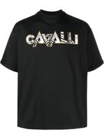 Roberto Cavalli t-shirt zébré à logo - Noir