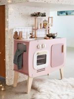 Houten design keukentje roze - thumbnail