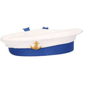 Carnaval verkleed Matroos/Matrozen hoedje - wit/blauw - voor volwassenen - Maritiem thema