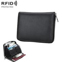 Antimagnetic RFID multi-functionele lederen Card pakket (zwart)