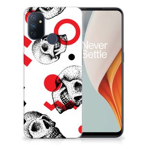 Silicone Back Case OnePlus Nord N100 Skull Red