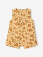 Zwemshort in linnen look voor baby's okergeel